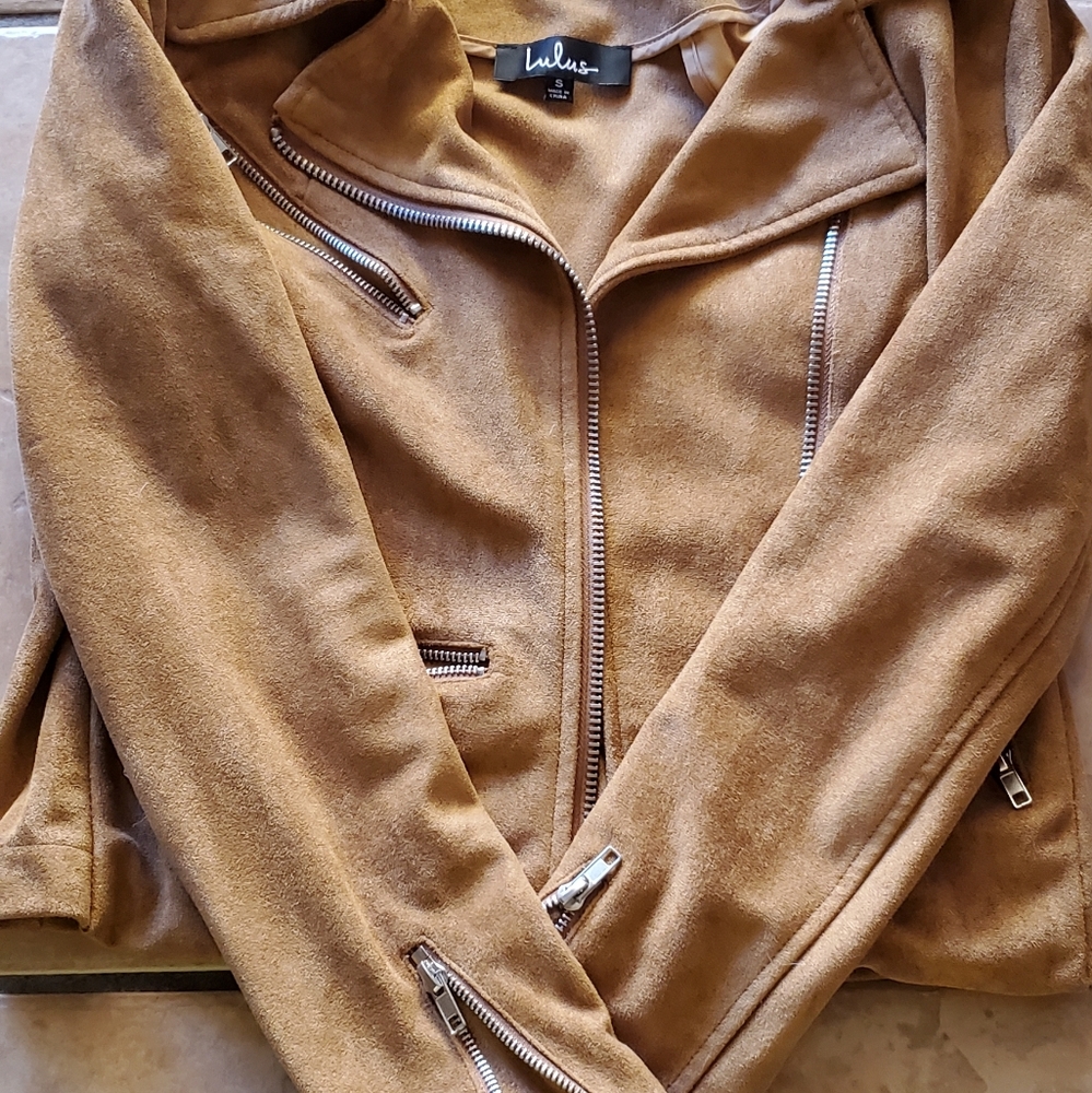 Suede with Love Tan Suede Moto Jacket - Picture 7 of 8